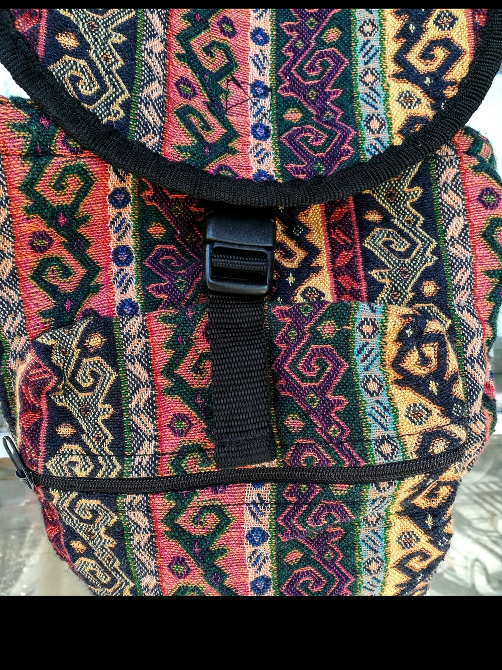 Colorful Boho Woven Backpack - Multicolor - Picture 4 of 9
